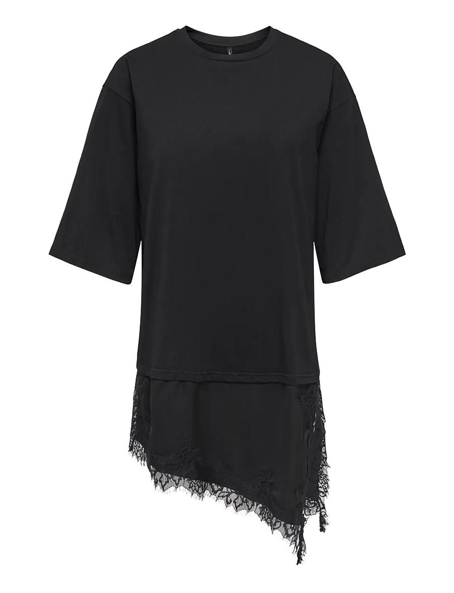 ONLY - ONLMADELYN S/S LACE TOP JRS - t-särgid - black - 0