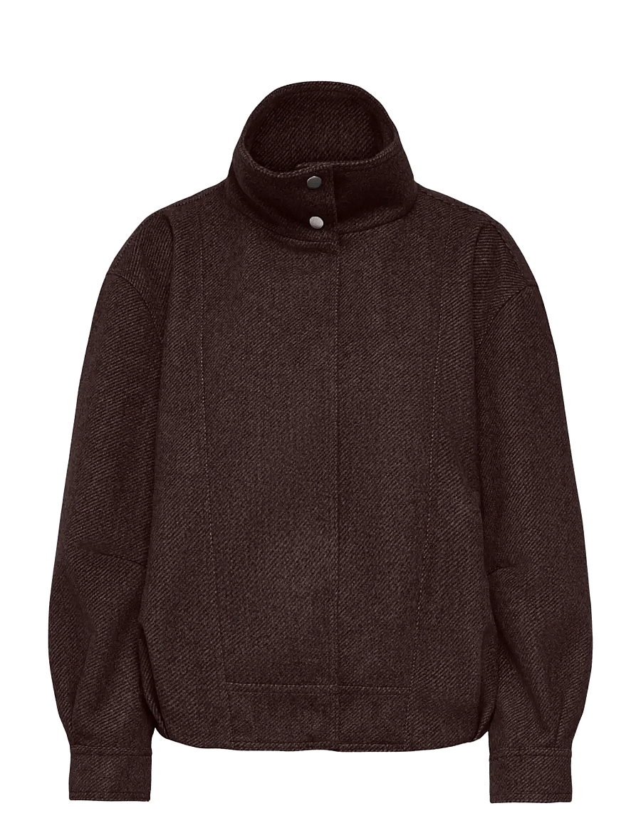 ONLY - ONLASTA HIGH COLLAR BOMBER JACKET OTW - lette jakker - chocolate torte - 0