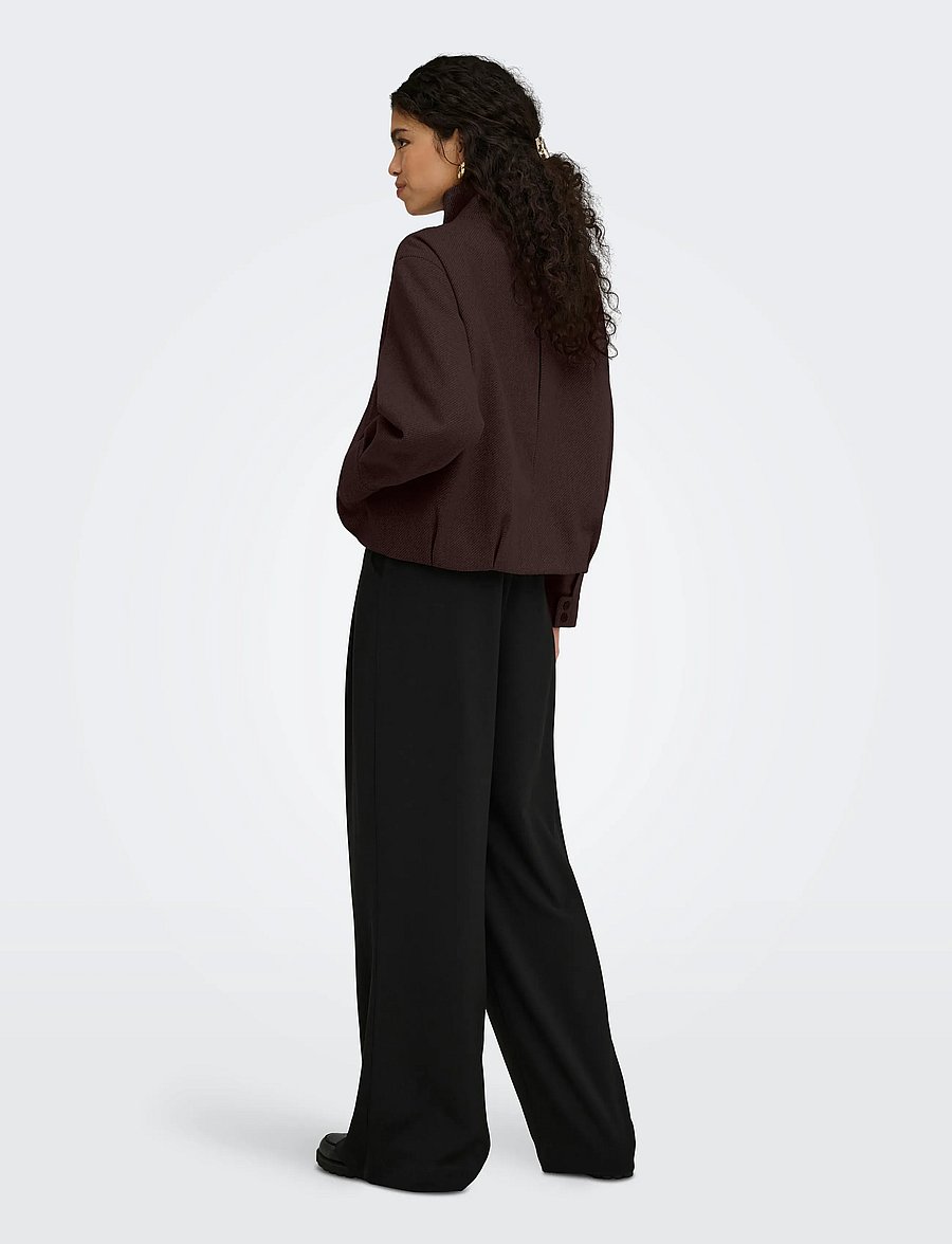 ONLY - ONLASTA HIGH COLLAR BOMBER JACKET OTW - kevyet takit - chocolate torte - 3