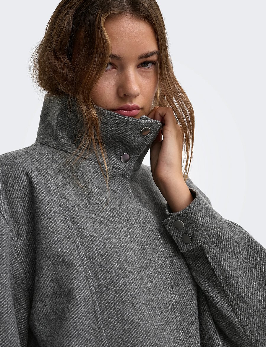 ONLY - ONLASTA HIGH COLLAR BOMBER JACKET OTW - leichte jacken - dark grey melange - 5