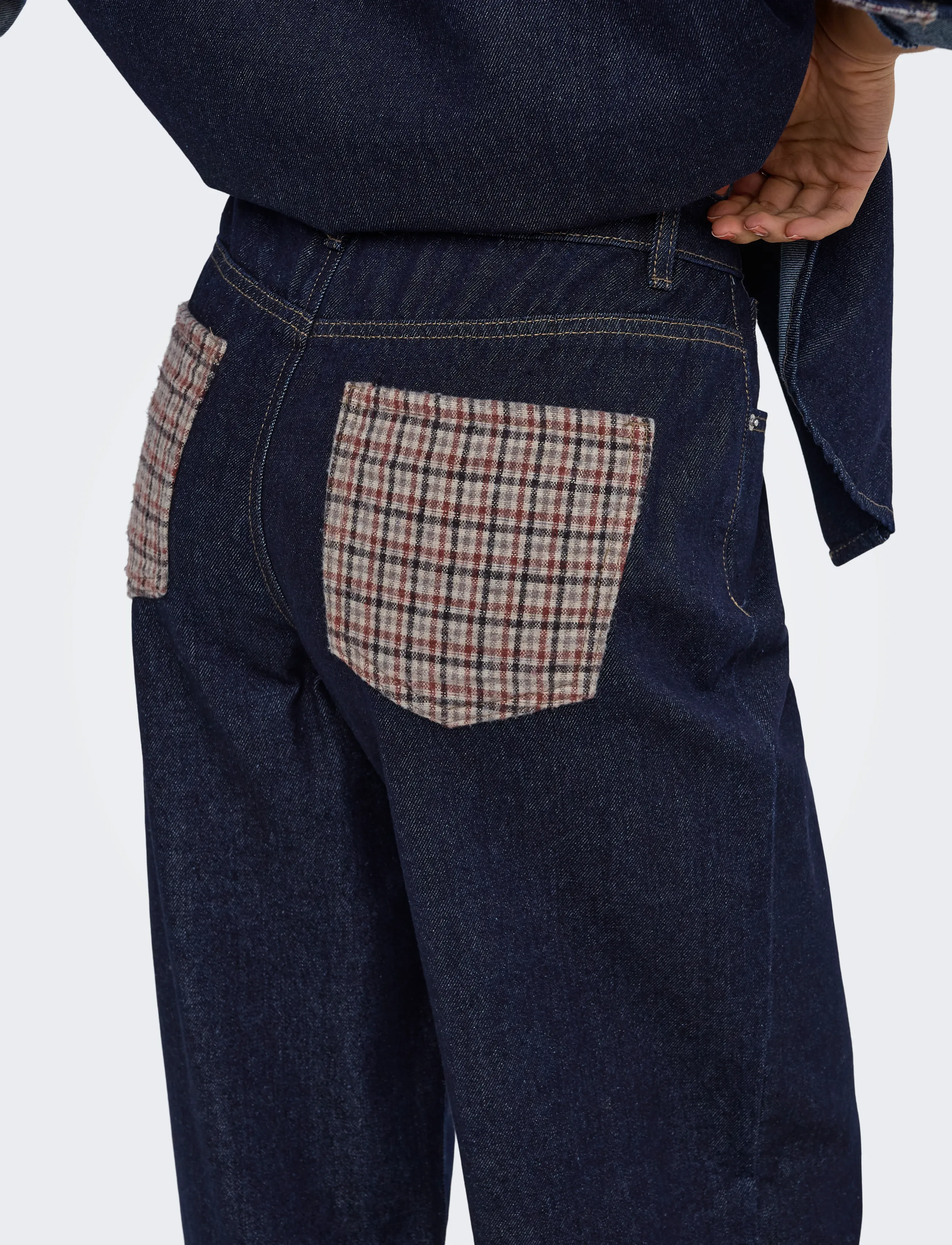 ONLY - ONLHOPE HW WIDE CHECK DNM SIJI - dark blue denim - 5