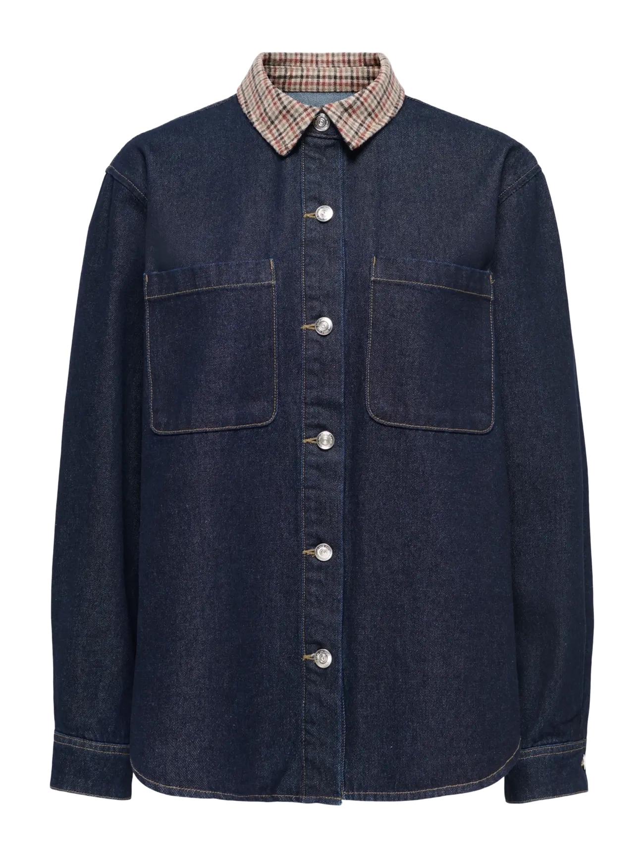 ONLY ONLVERA LS CHECK DNM SHIRT SIJI - Skjortor - DARK BLUE DENIM / navy