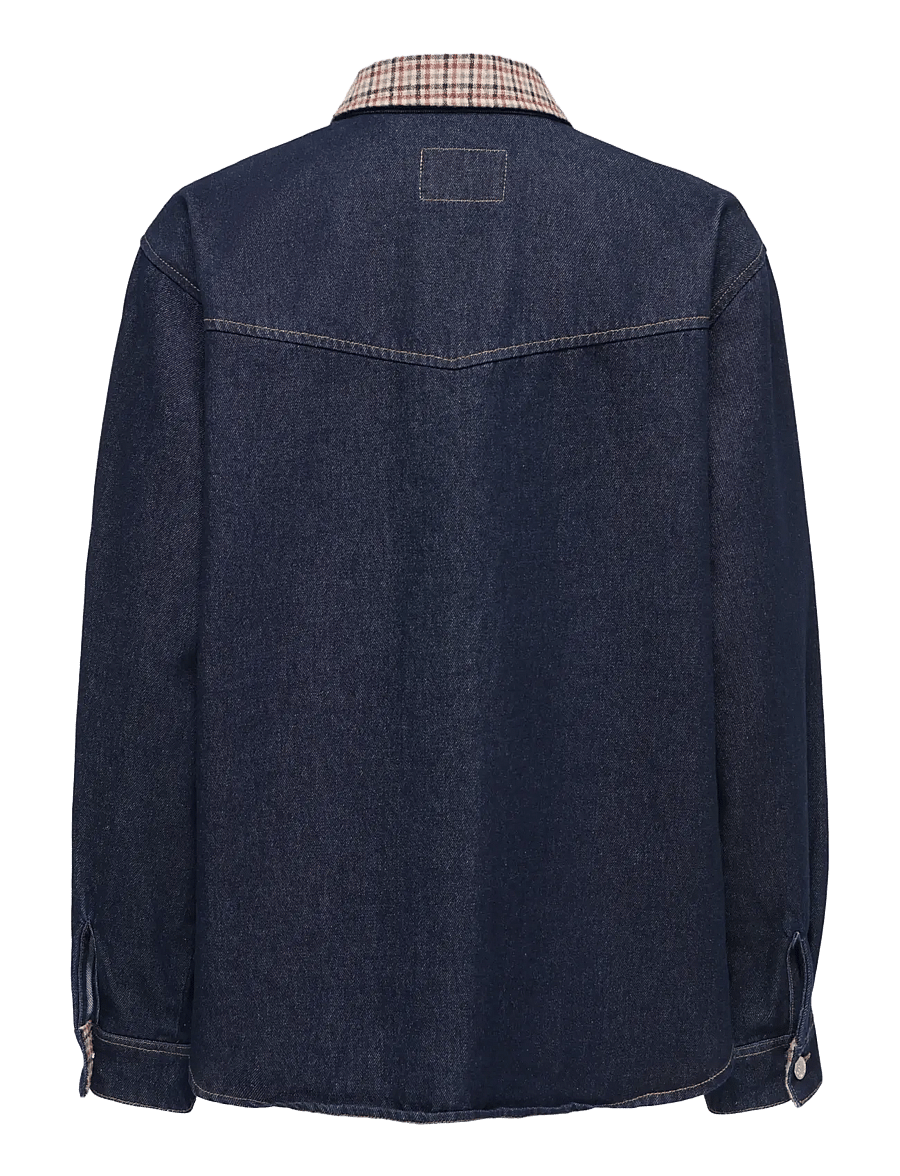 ONLY - ONLVERA LS CHECK DNM SHIRT SIJI - dark blue denim - 2