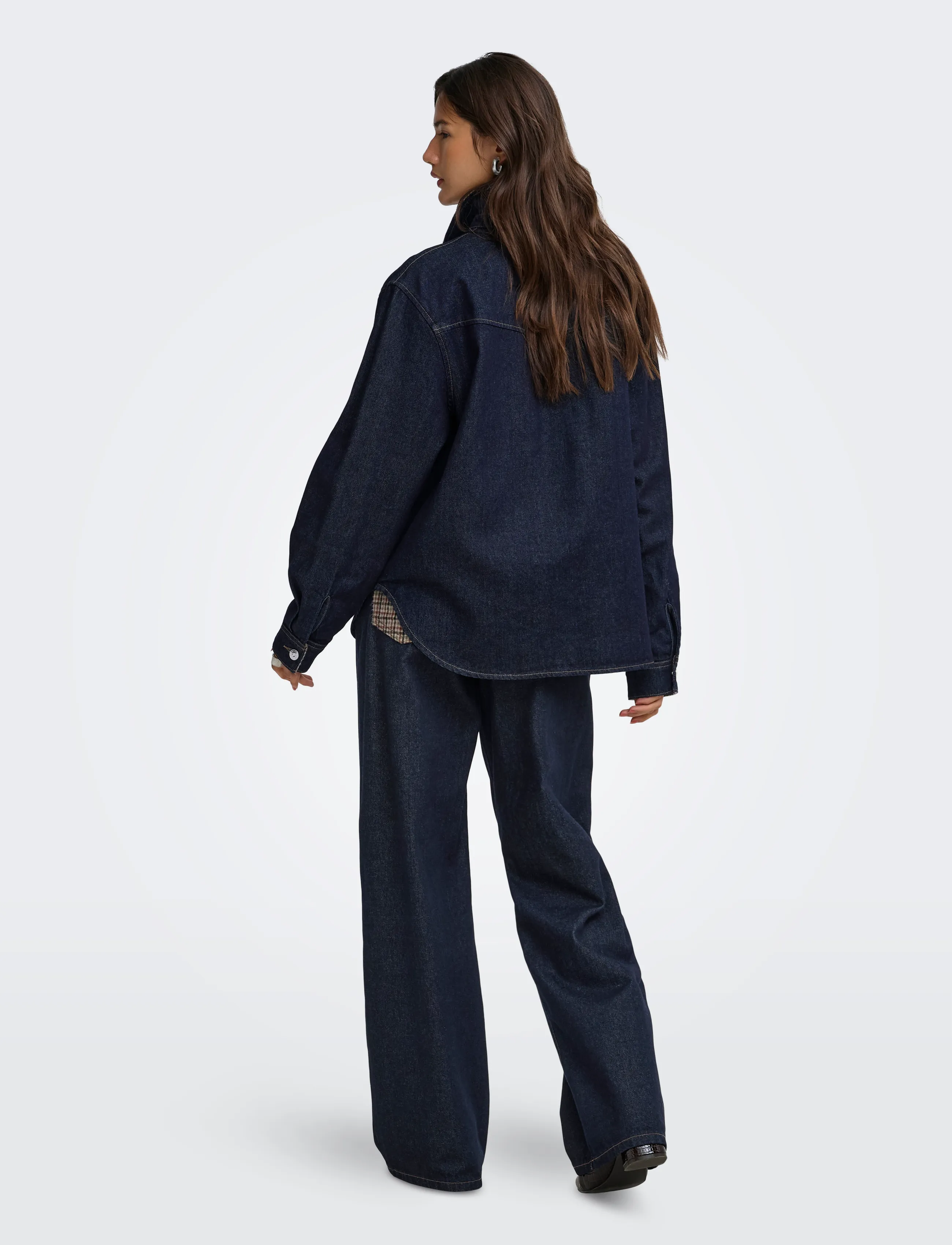 ONLY - ONLVERA LS CHECK DNM SHIRT SIJI - dark blue denim - 3