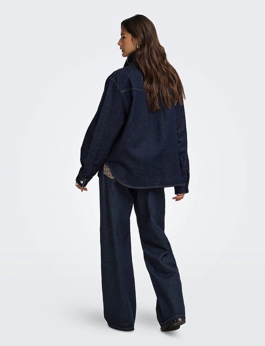 ONLY - ONLVERA LS CHECK DNM SHIRT SIJI - dark blue denim - 3