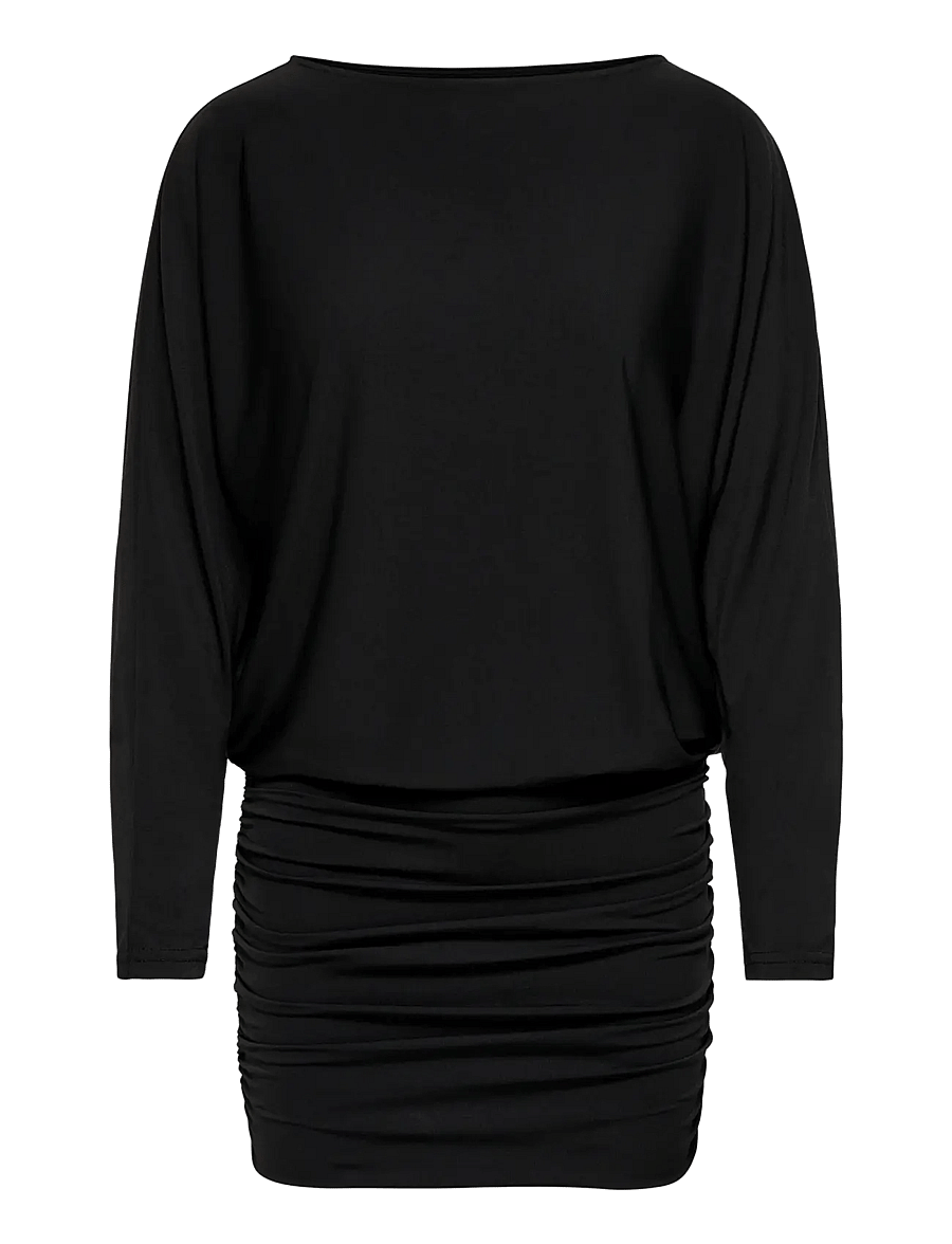 ONLY - ONLARIA L/S BAT DRESS JRS - korta klänningar - black - 1