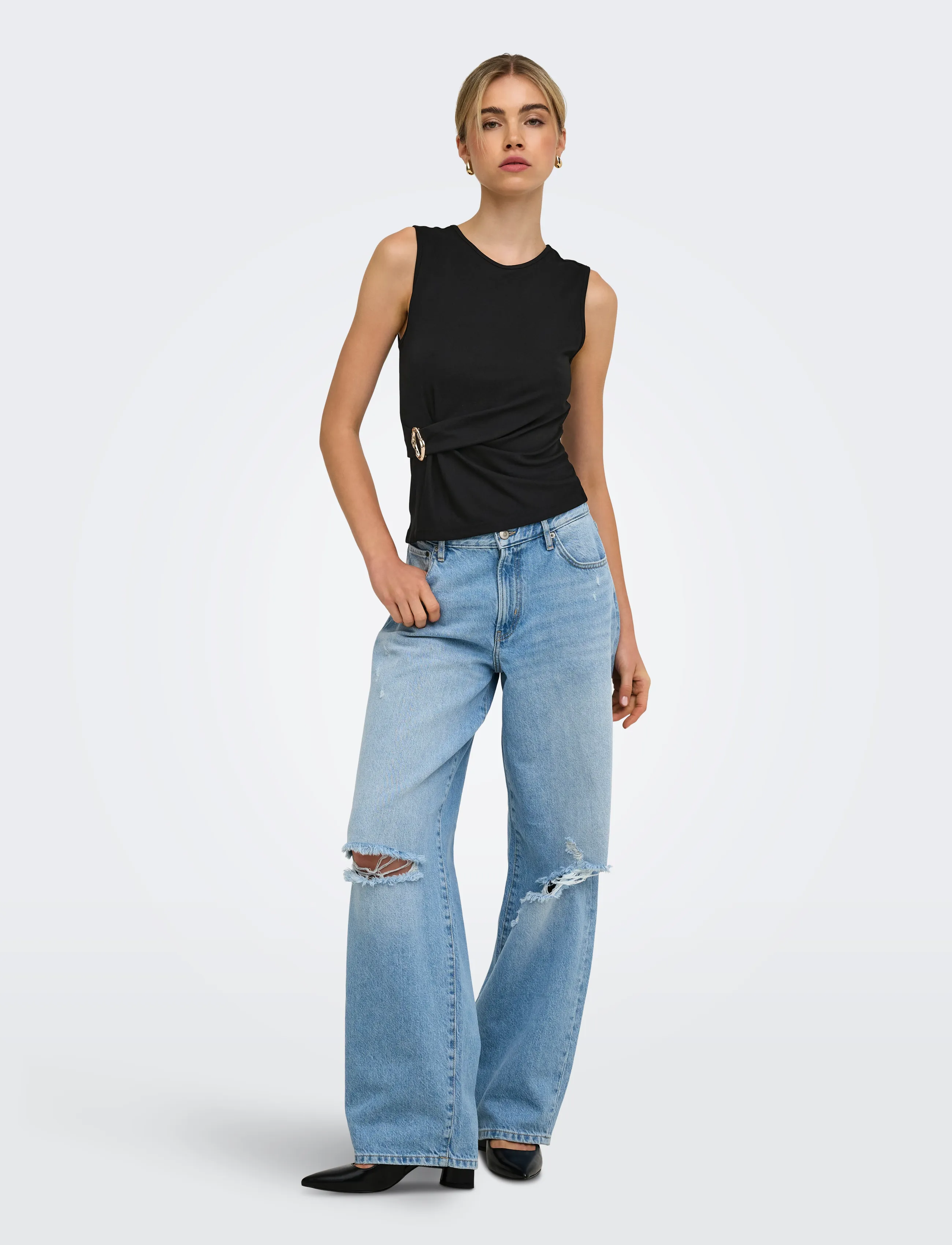 ONLY - ONLHAZE S/L BUCKLE TOP JRS - Ärmellose tops - black - 4