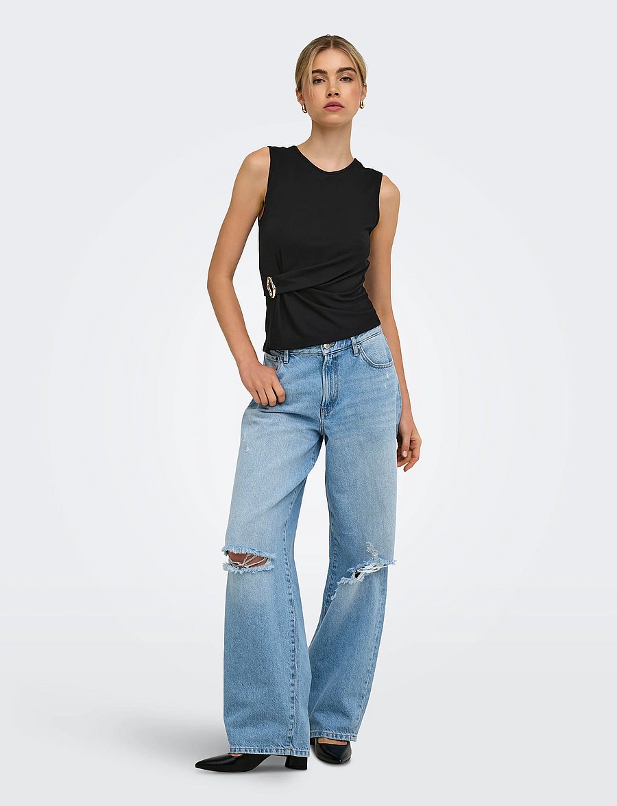 ONLY - ONLHAZE S/L BUCKLE TOP JRS - Ärmellose tops - black - 4