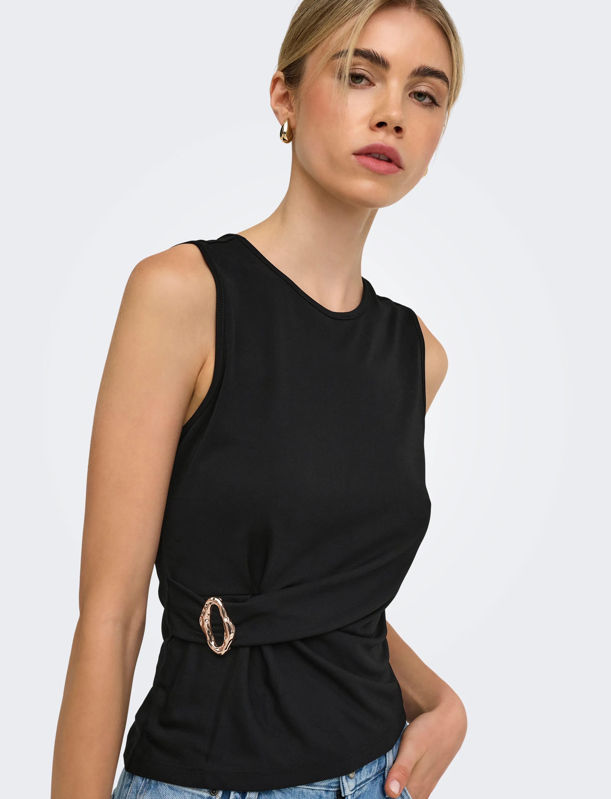 ONLY - ONLHAZE S/L BUCKLE TOP JRS - Ärmellose tops - black - 5
