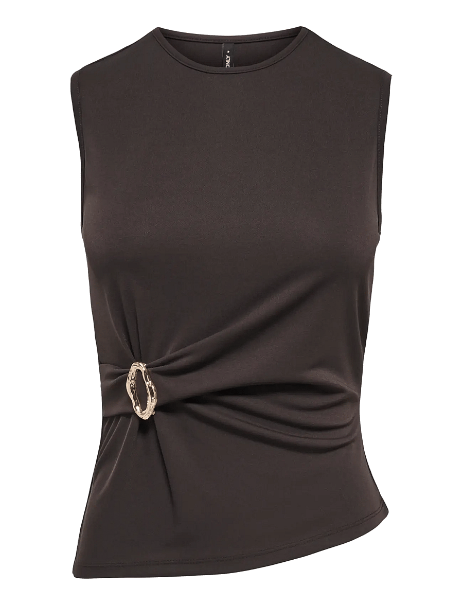 ONLY - ONLHAZE S/L BUCKLE TOP JRS - Ärmellose tops - chocolate torte - 1