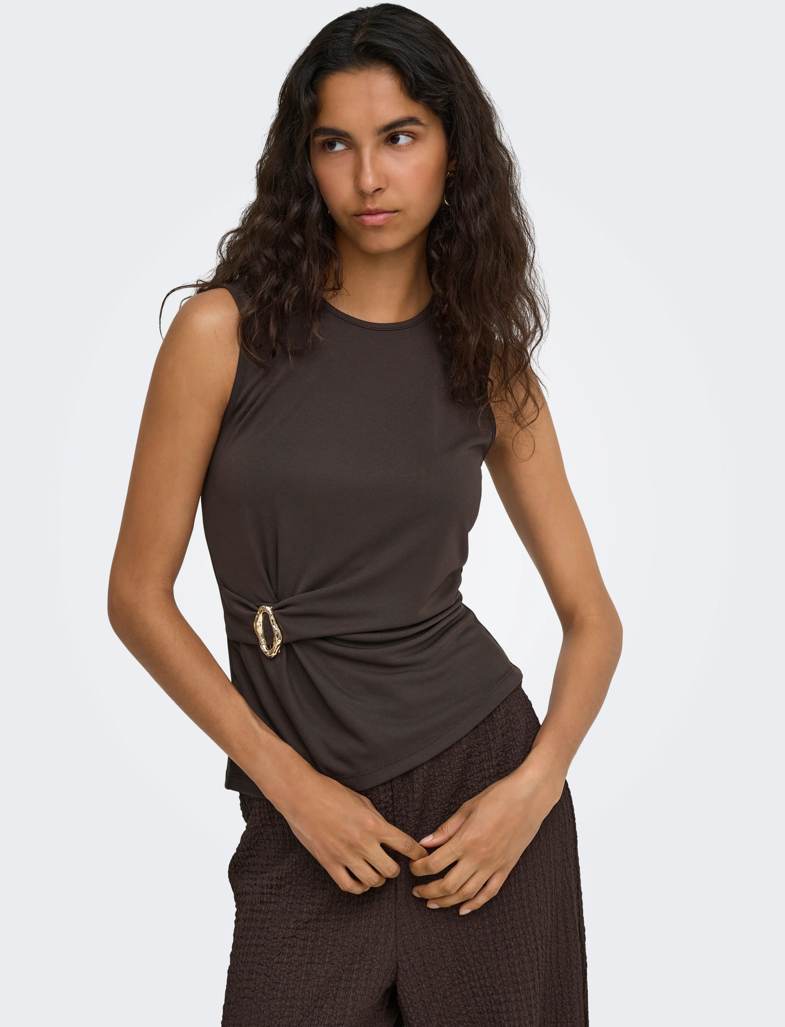 ONLY Onlhaze S/L Buckle Top Jrs linnen dam – bild 6
