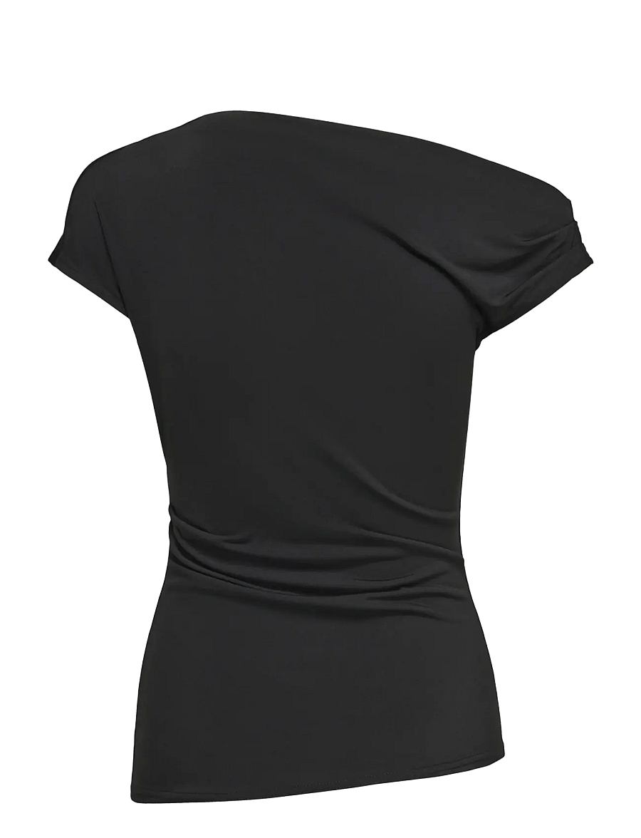 ONLY - ONLARIA S/L ASSYMETRIC TOP JRS - t-shirts - black - 2