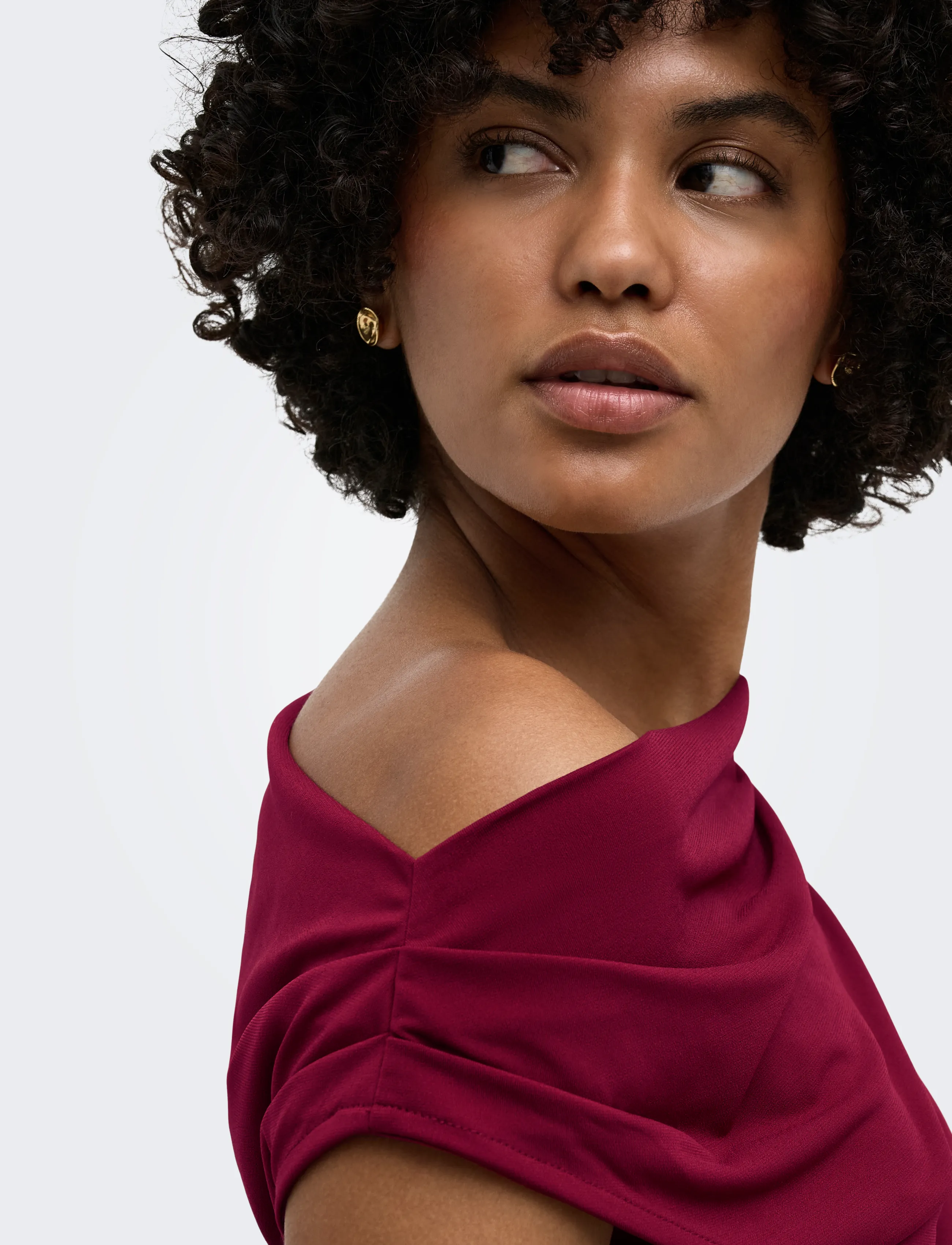 ONLY - ONLARIA S/L ASSYMETRIC TOP JRS - t-shirts - rumba red - 5