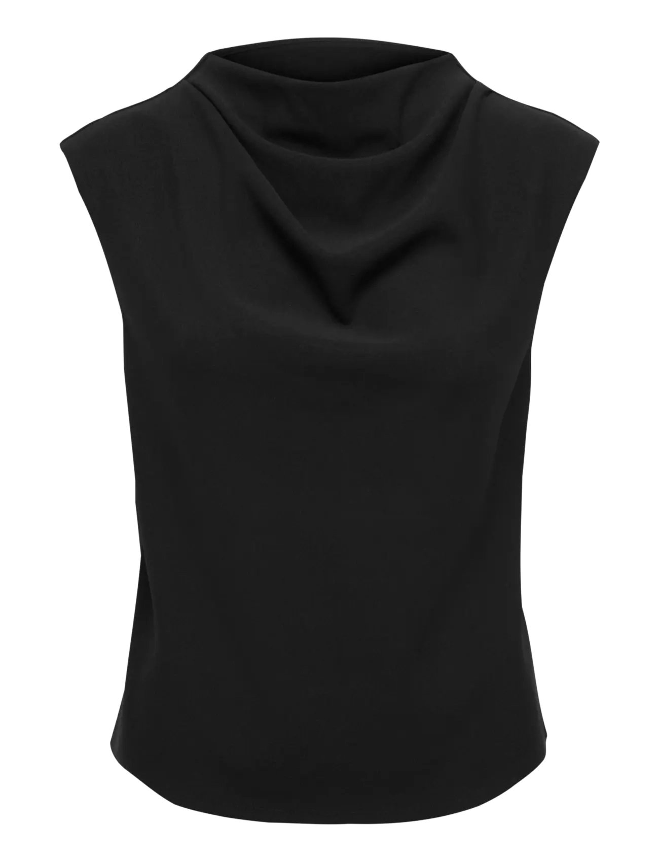 ONLY ONLSHAKIA S/L WATERFALL TOP WVN - T-shirts & Toppe - BLACK / black
