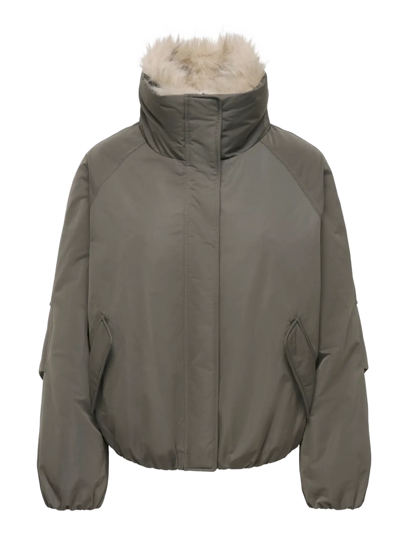 ONLY - ONLAUDREY FUR COLLAR BOMBER OTW - leichte jacken - black olive - 1