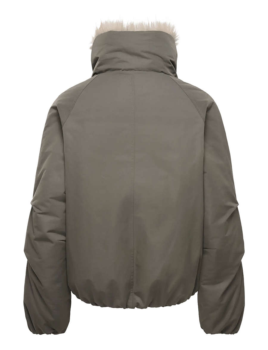 ONLY - ONLAUDREY FUR COLLAR BOMBER OTW - leichte jacken - black olive - 2