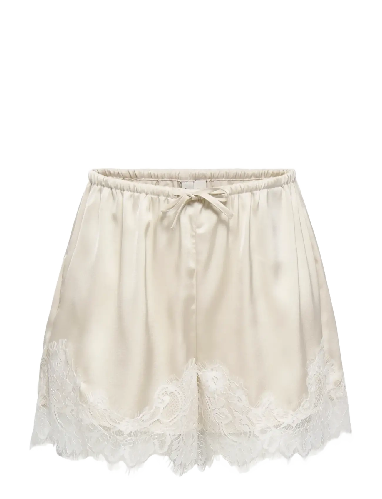 ONLY ONLMENUS LACE SATIN SHORTS WVN EX - Underkläder - BIRCH / cream