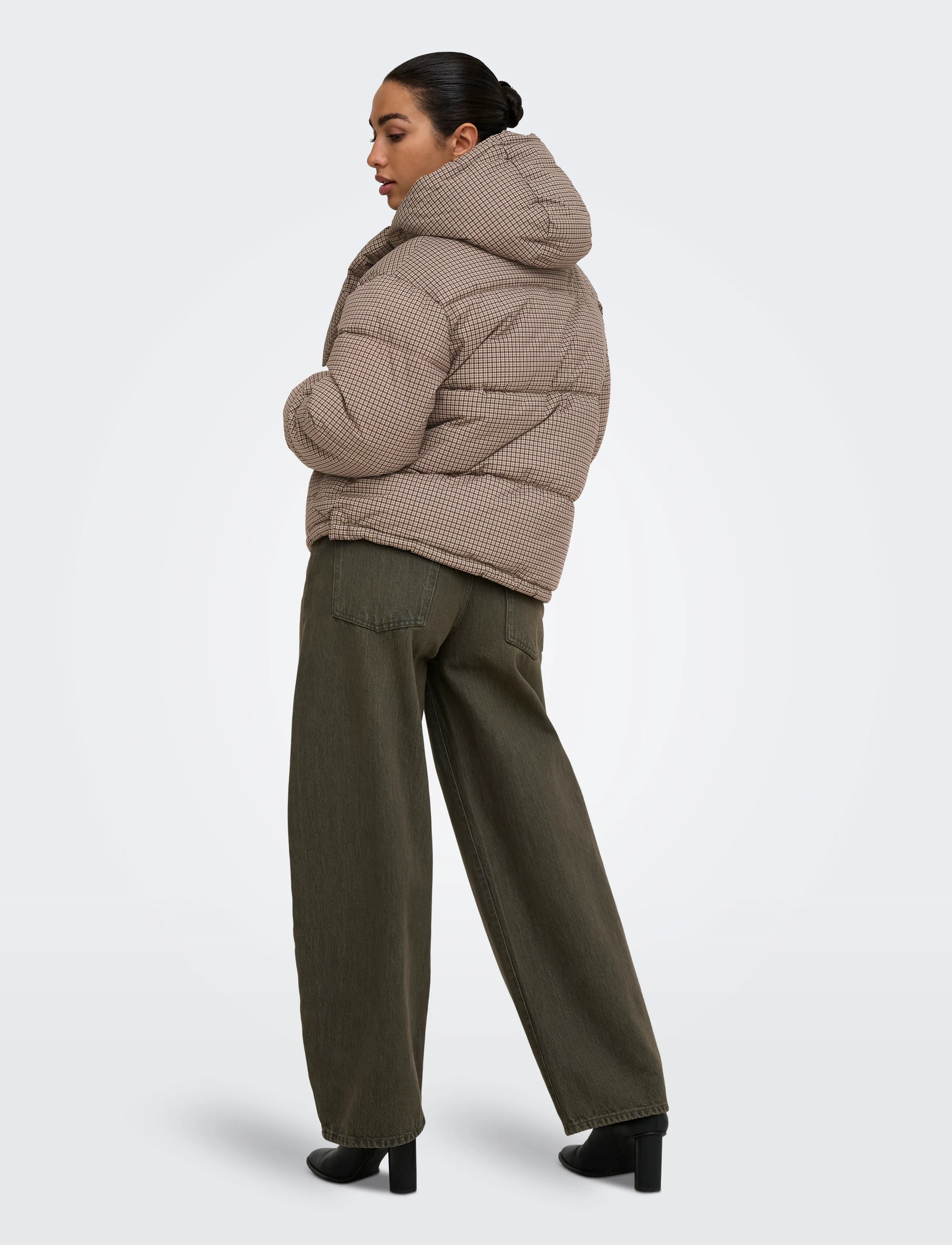 ONLY - ONLMIA SCARF CHECK PUFFER JACKET OTW - winterjacken - toasted coconut - 3