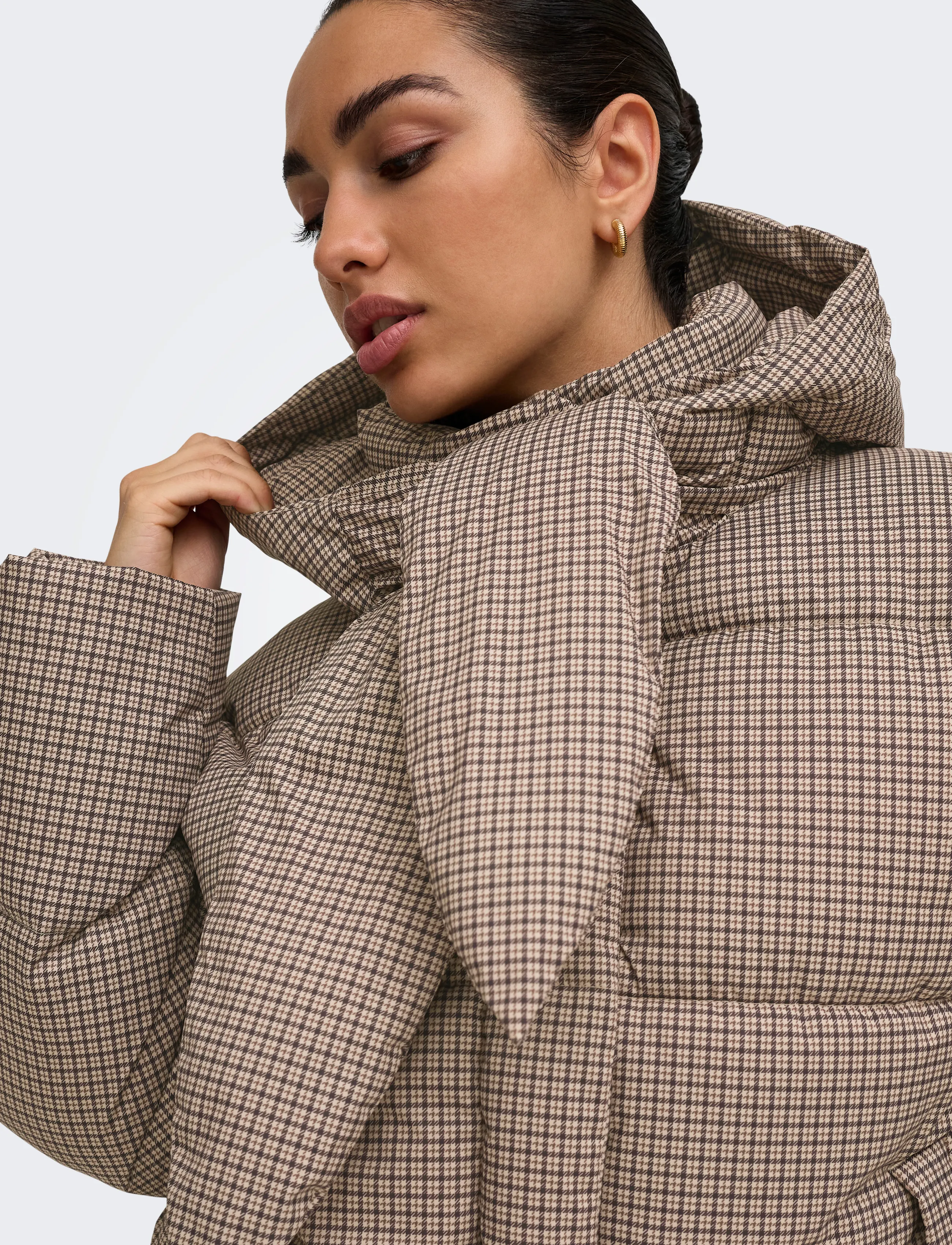 ONLY Onlmia Scarf Check Puffer Jacket Otw jackor dam – bild 6