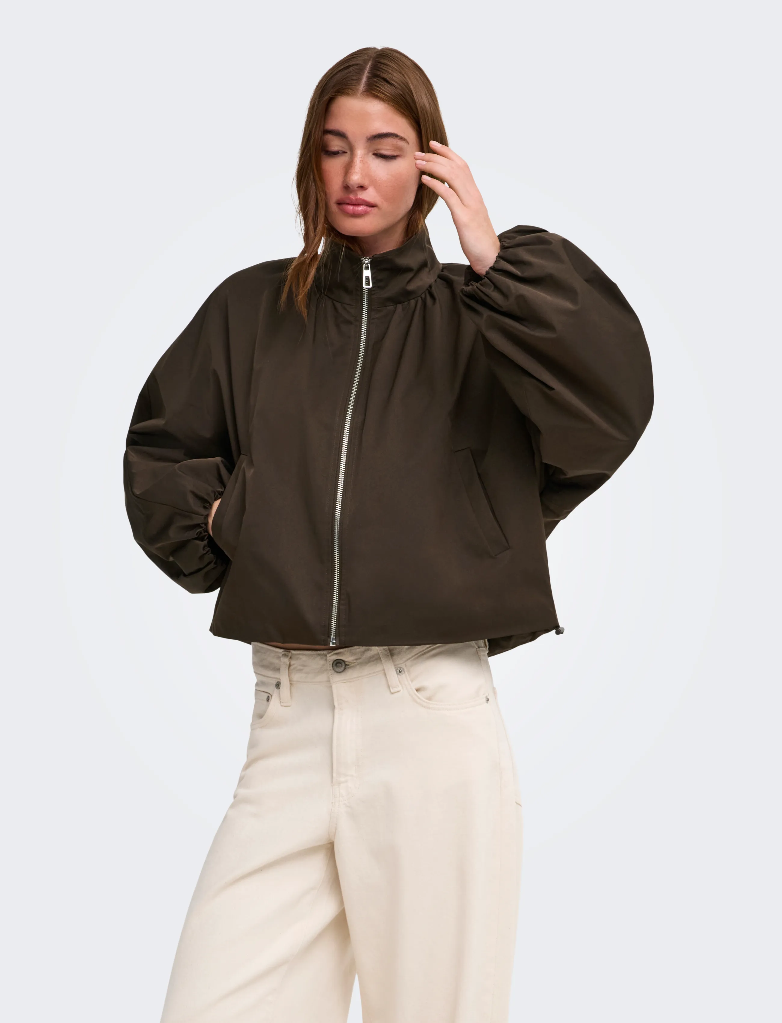 ONLY ONLBINALO BALLON JACKET OTW - Õhukesed jakid - DEMITASSE / brown