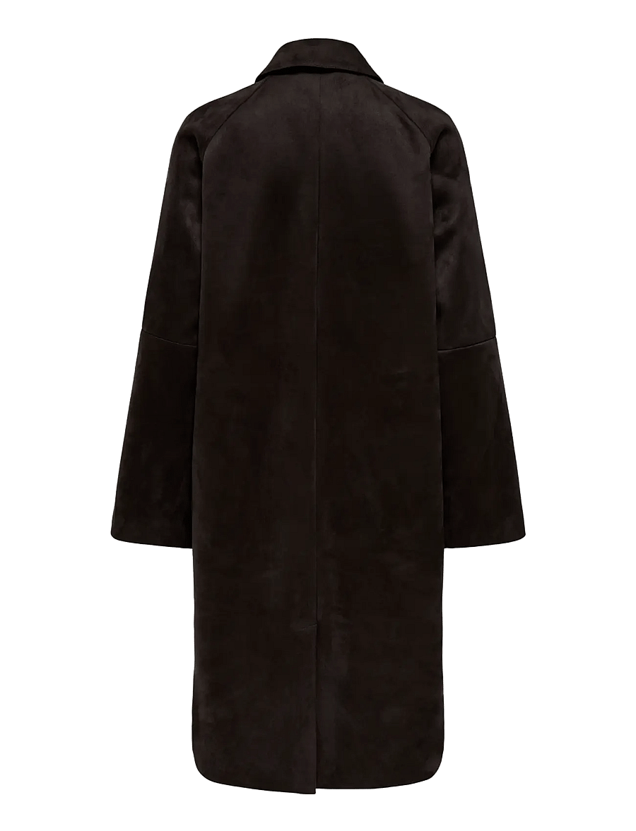 ONLY - ONLCAROLINA LONG FAUX SUEDE COAT OTW - light coats - java - 1