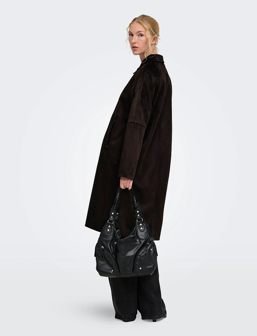 ONLY - ONLCAROLINA LONG FAUX SUEDE COAT OTW - leichte mäntel - java - 3