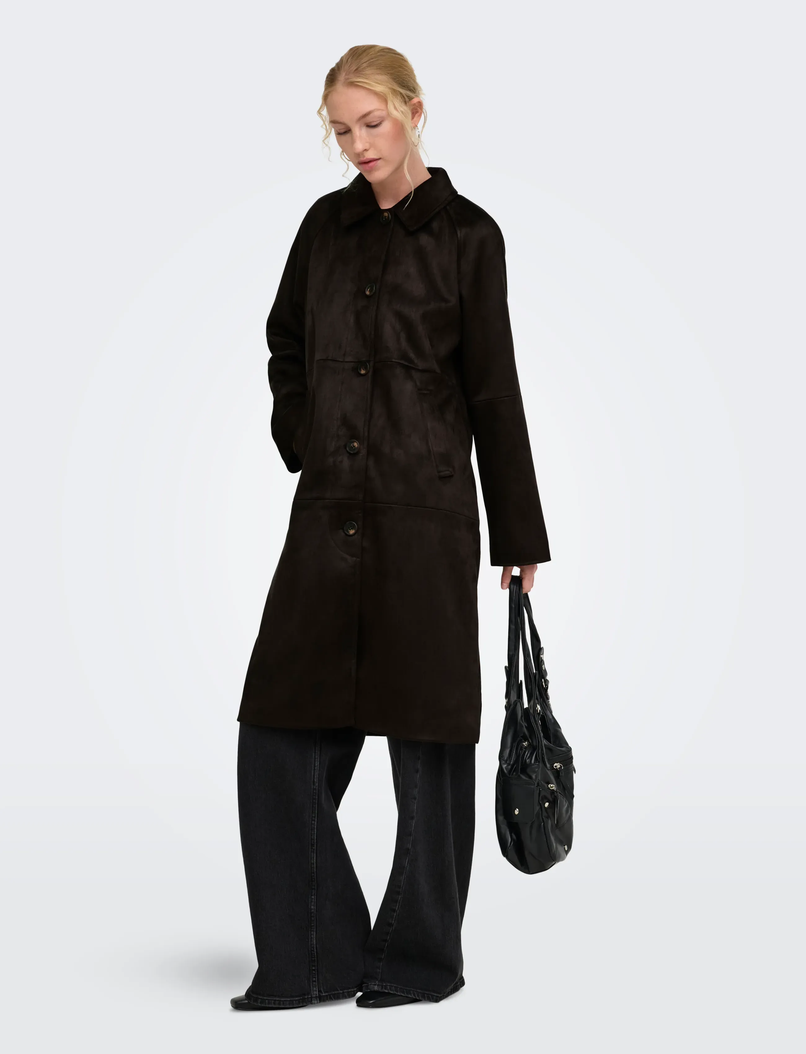 ONLY Onlcarolina Long Faux Suede Coat Otw kappor & rockar dam – bild 3