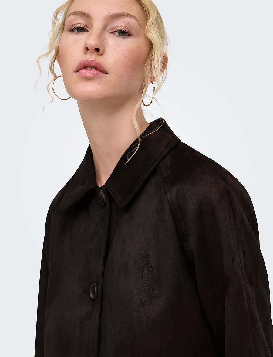 ONLY - ONLCAROLINA LONG FAUX SUEDE COAT OTW - leichte mäntel - java - 5