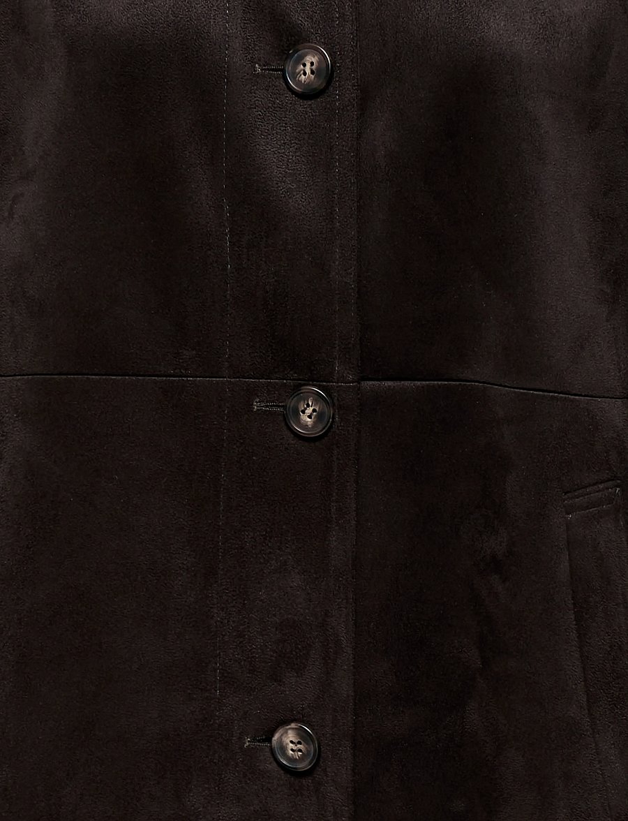 ONLY - ONLCAROLINA LONG FAUX SUEDE COAT OTW - light coats - java - 2