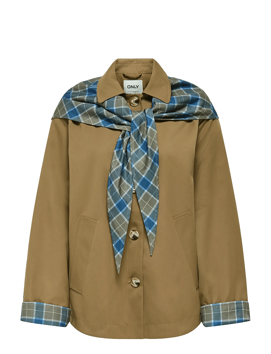 ONLY - ONLZENIA MIX CHECK SCARF JACKET OTW - ermine - 1