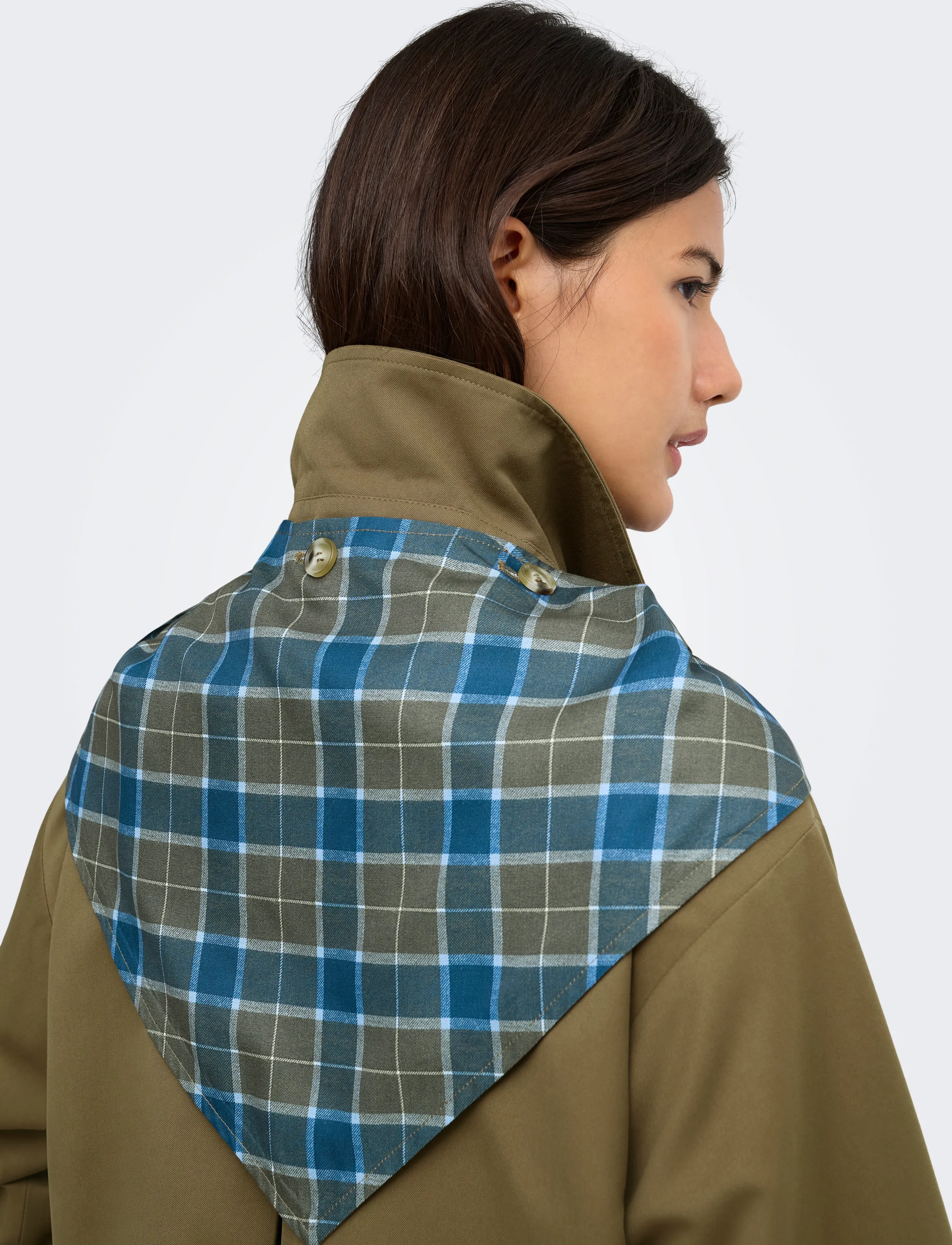 ONLY - ONLZENIA MIX CHECK SCARF JACKET OTW - ermine - 5