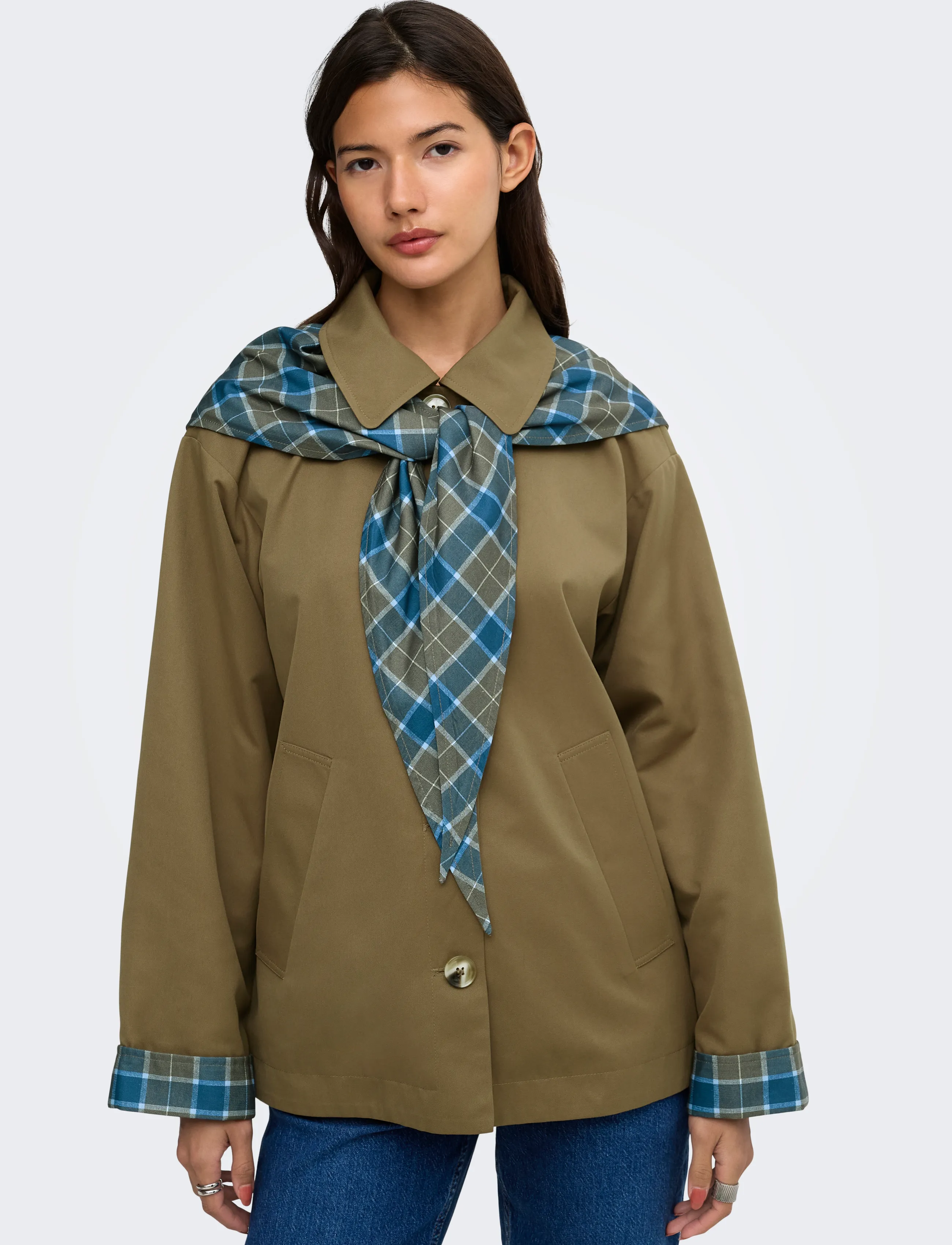 ONLY Onlzenia Mix Check Scarf Jacket Otw kavajer & blazers dam – bild 6