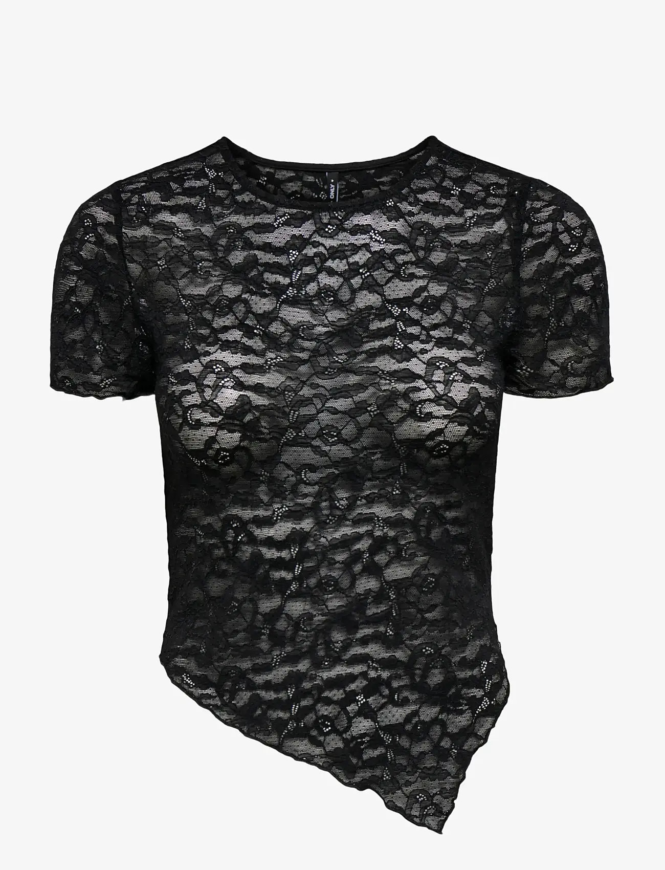 ONLY - ONLLIVA S/S LACE TOP CS JRS - t-krekli - black - 1