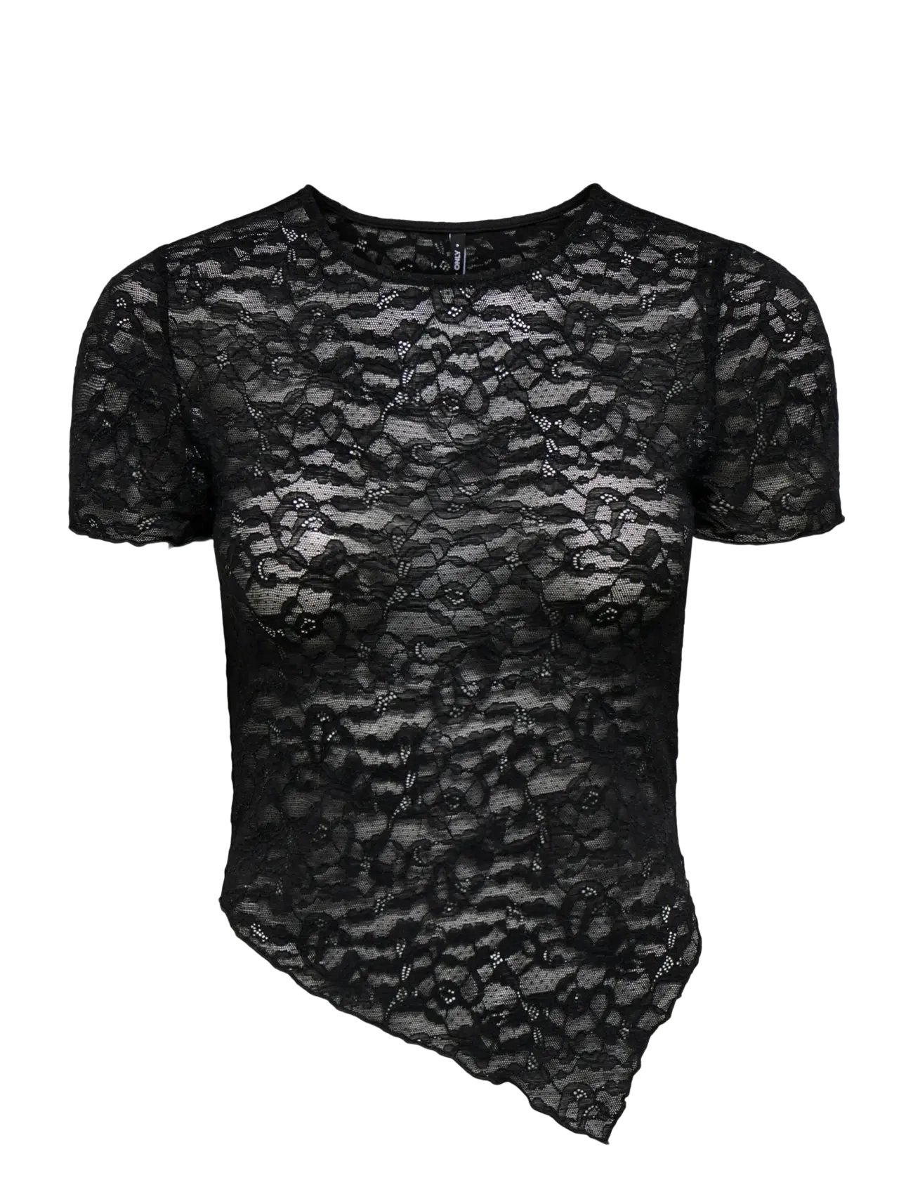 ONLY ONLLIVA S/S LACE TOP CS JRS - T-shirts & Tops - BLACK / black