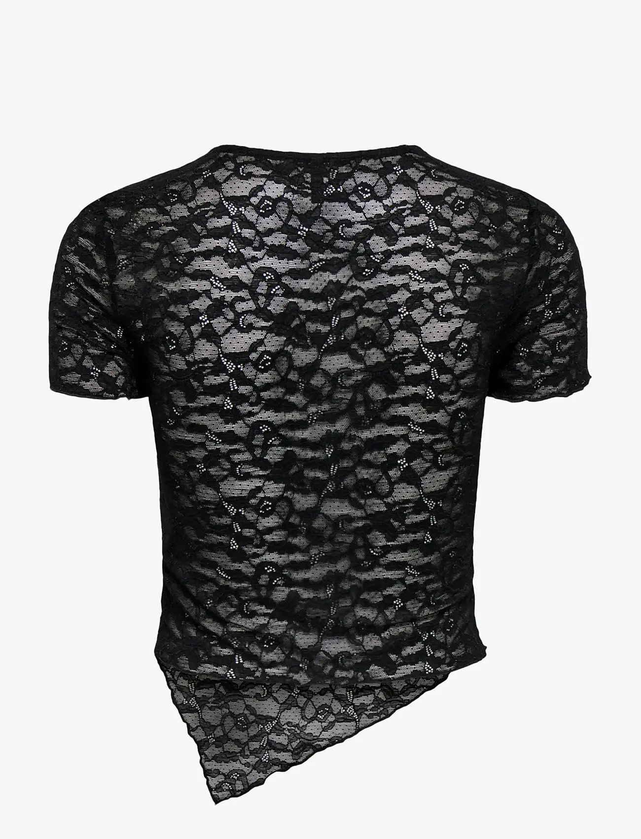 ONLY - ONLLIVA S/S LACE TOP CS JRS - t-krekli - black - 2