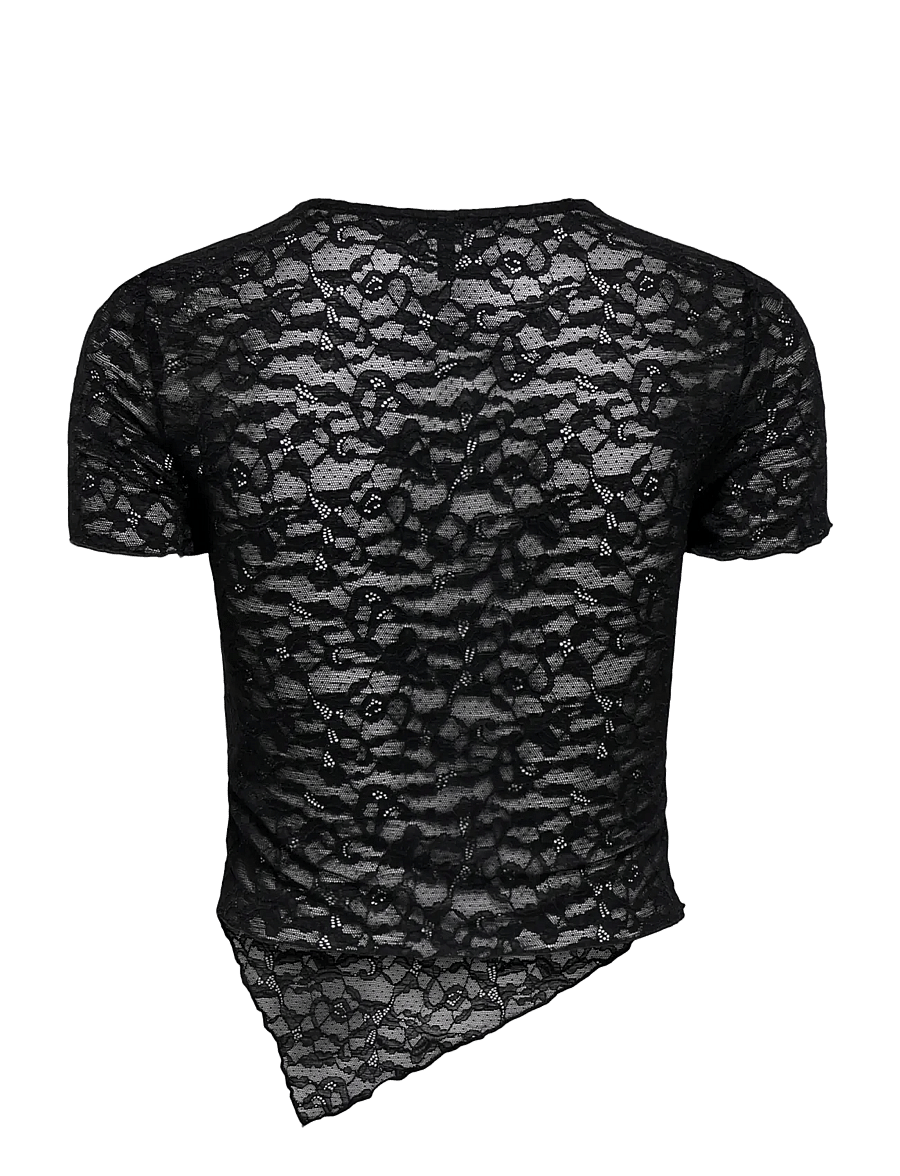 ONLY - ONLLIVA S/S LACE TOP CS JRS - t-särgid - black - 2