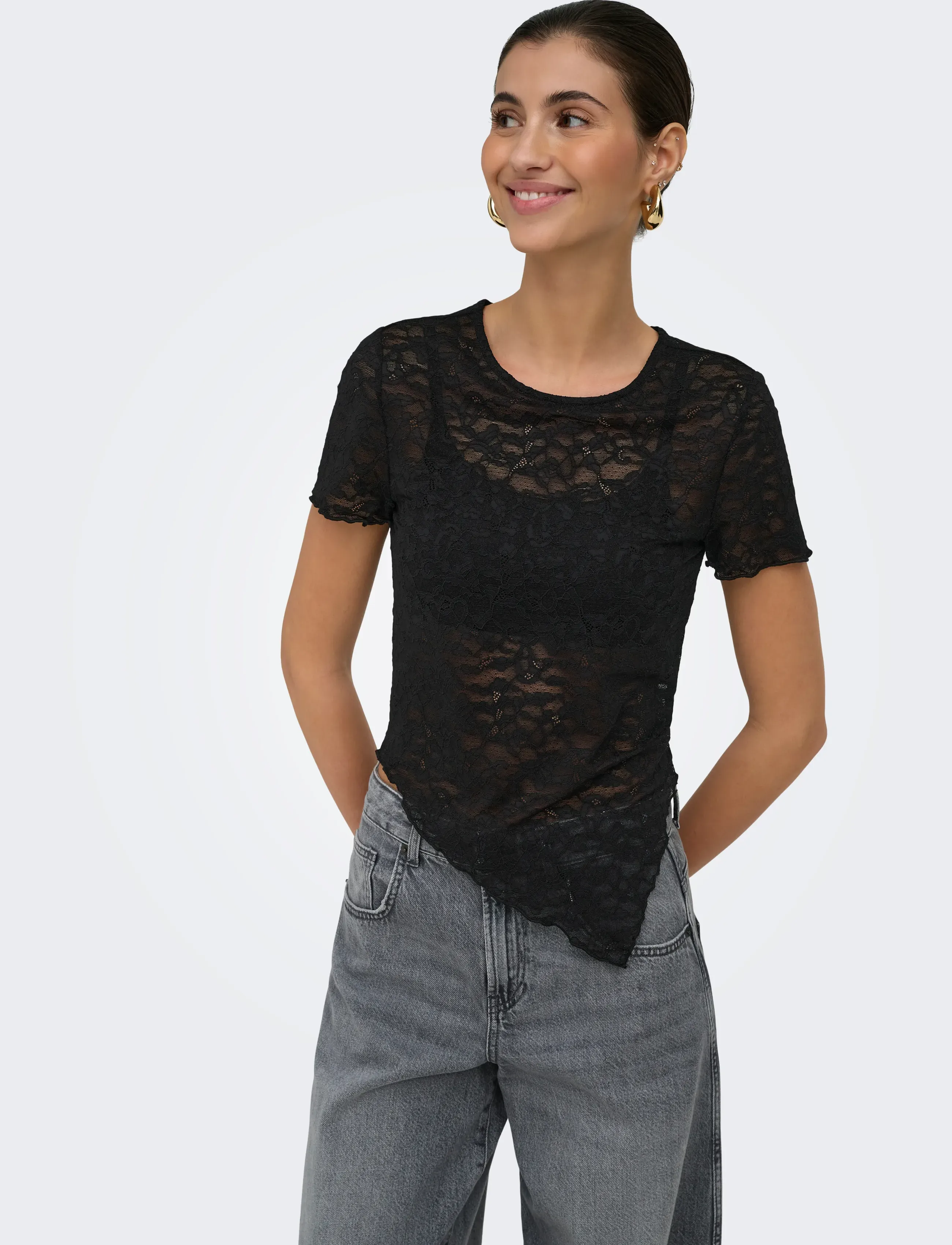 ONLY Onlliva S/S Lace Top Cs Jrs toppar dam – bild 6