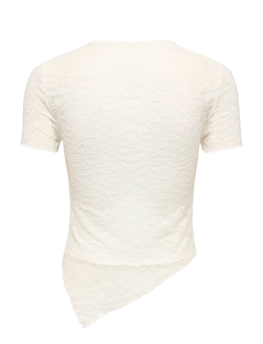 ONLY - ONLLIVA S/S LACE TOP CS JRS - t-shirts - cloud dancer - 2