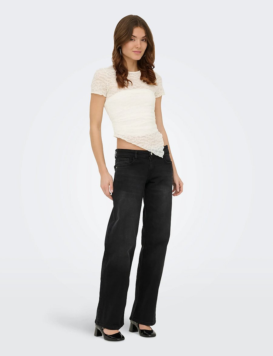ONLY - ONLLIVA S/S LACE TOP CS JRS - t-shirts - cloud dancer - 4