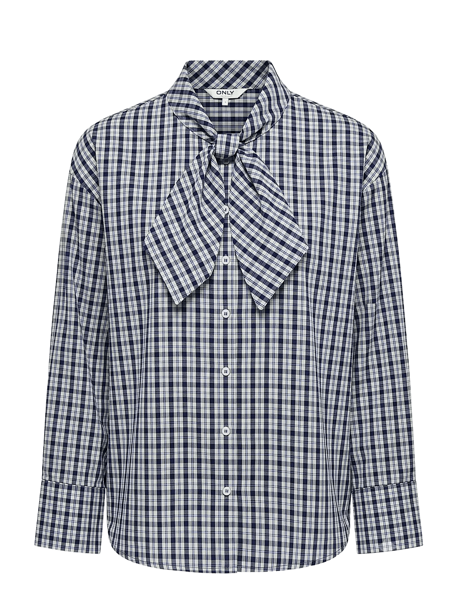 ONLY - ONLDISAKO L/S BOW DETAIL SHIRT WVN EX - langærmede skjorter - naval academy - 0
