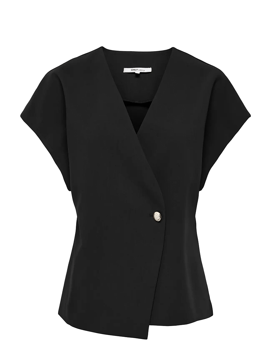ONLY - ONLYASMINE S/S ASYMMETRIC SHIRT TLR - black - 0