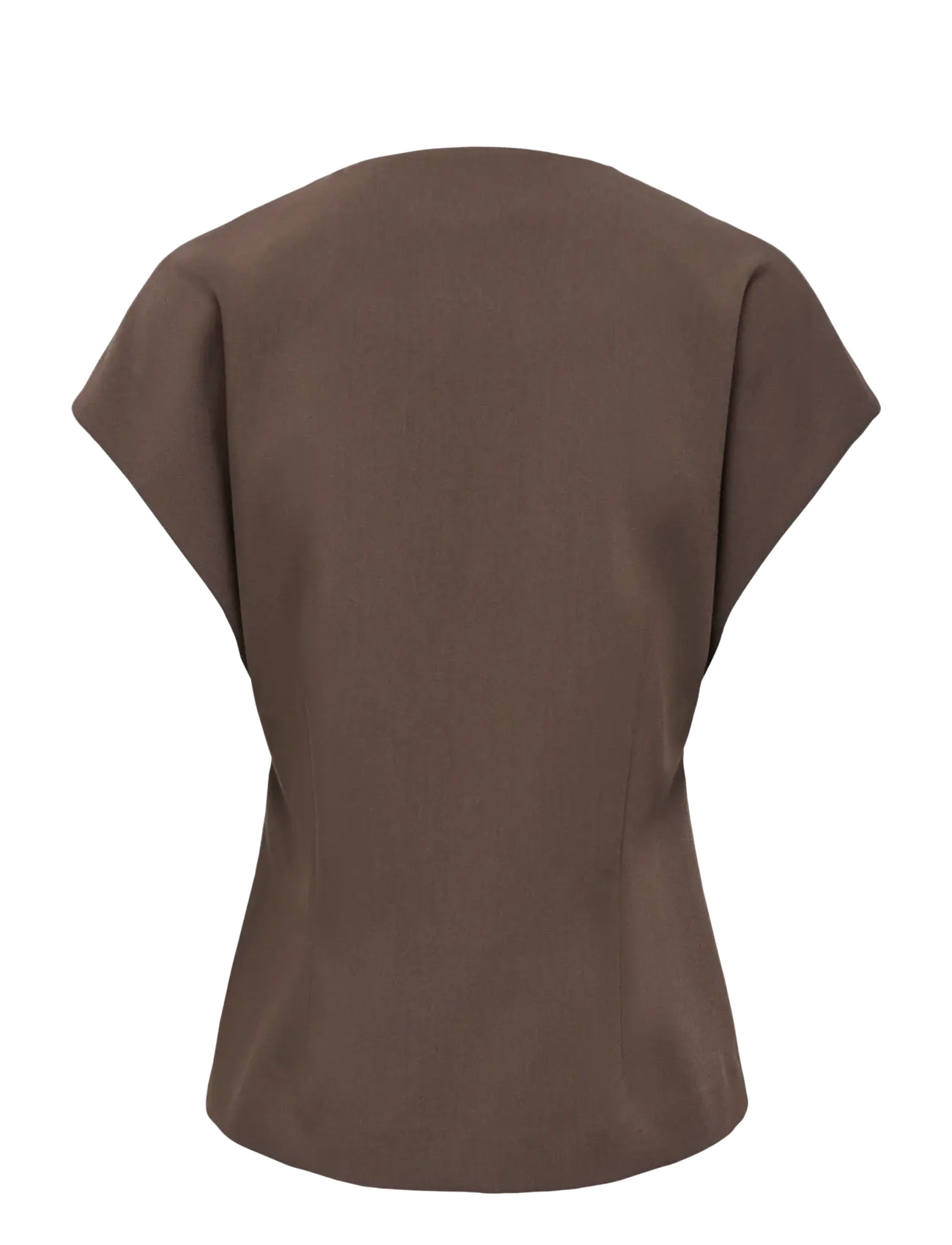 ONLY - ONLYASMINE S/S ASYMMETRIC SHIRT TLR - kortärmade skjortor - chocolate torte - 1