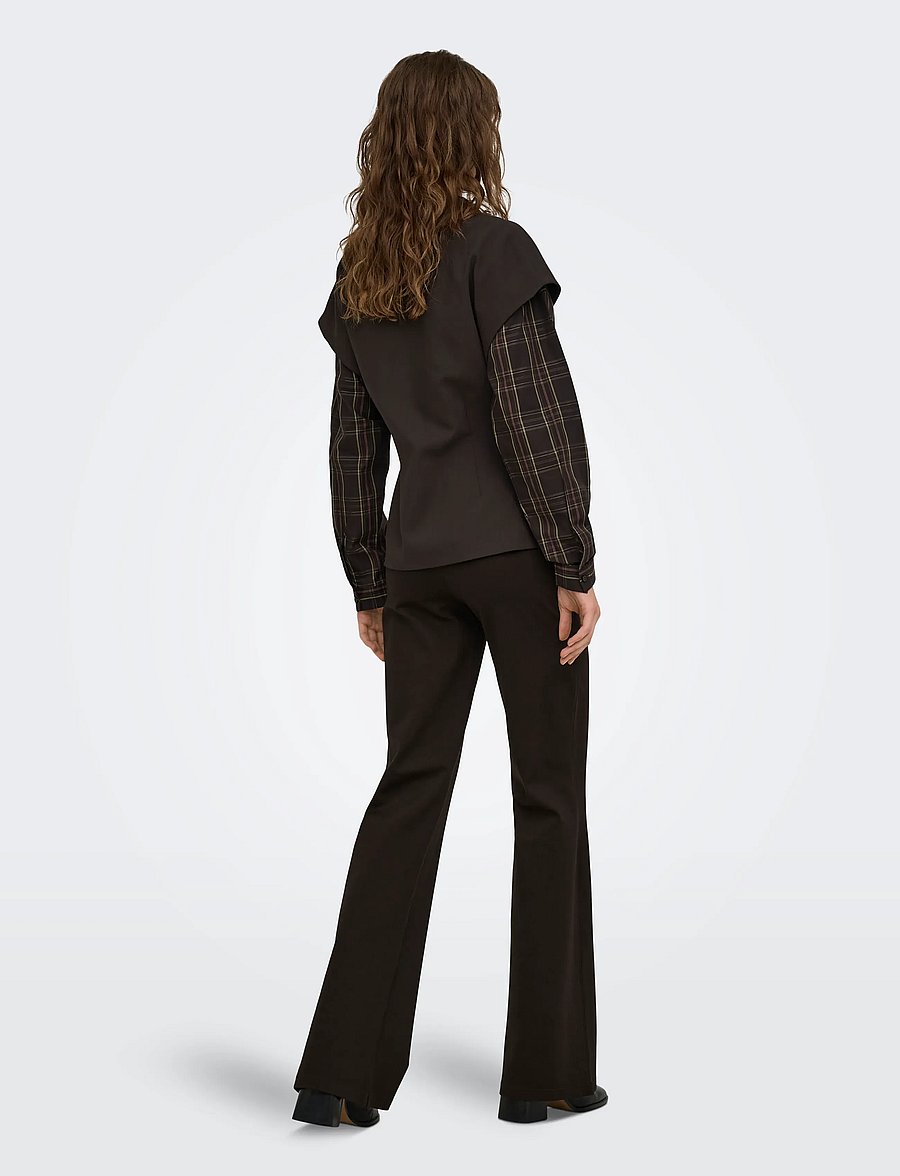 ONLY - ONLYASMINE S/S ASYMMETRIC SHIRT TLR - kurzärmlige hemden - chocolate torte - 3