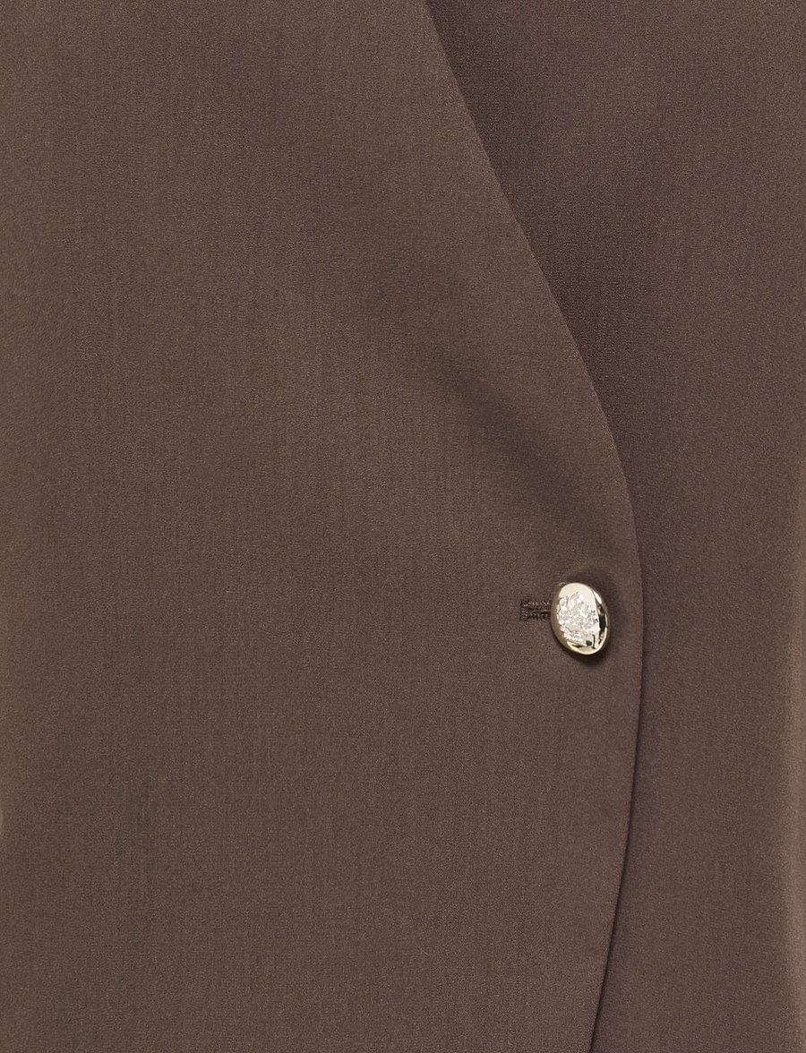 ONLY - ONLYASMINE S/S ASYMMETRIC SHIRT TLR - kortärmade skjortor - chocolate torte - 2