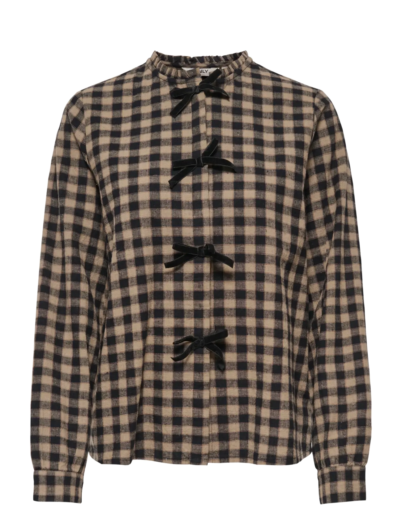 ONLY ONLFRIDA CHECK BOW DETAIL SHIRT WVN EX - Blusen & Hemden - BLACK / black