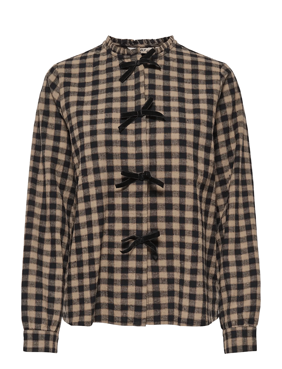 ONLY - ONLFRIDA CHECK BOW DETAIL SHIRT WVN EX - black - 0
