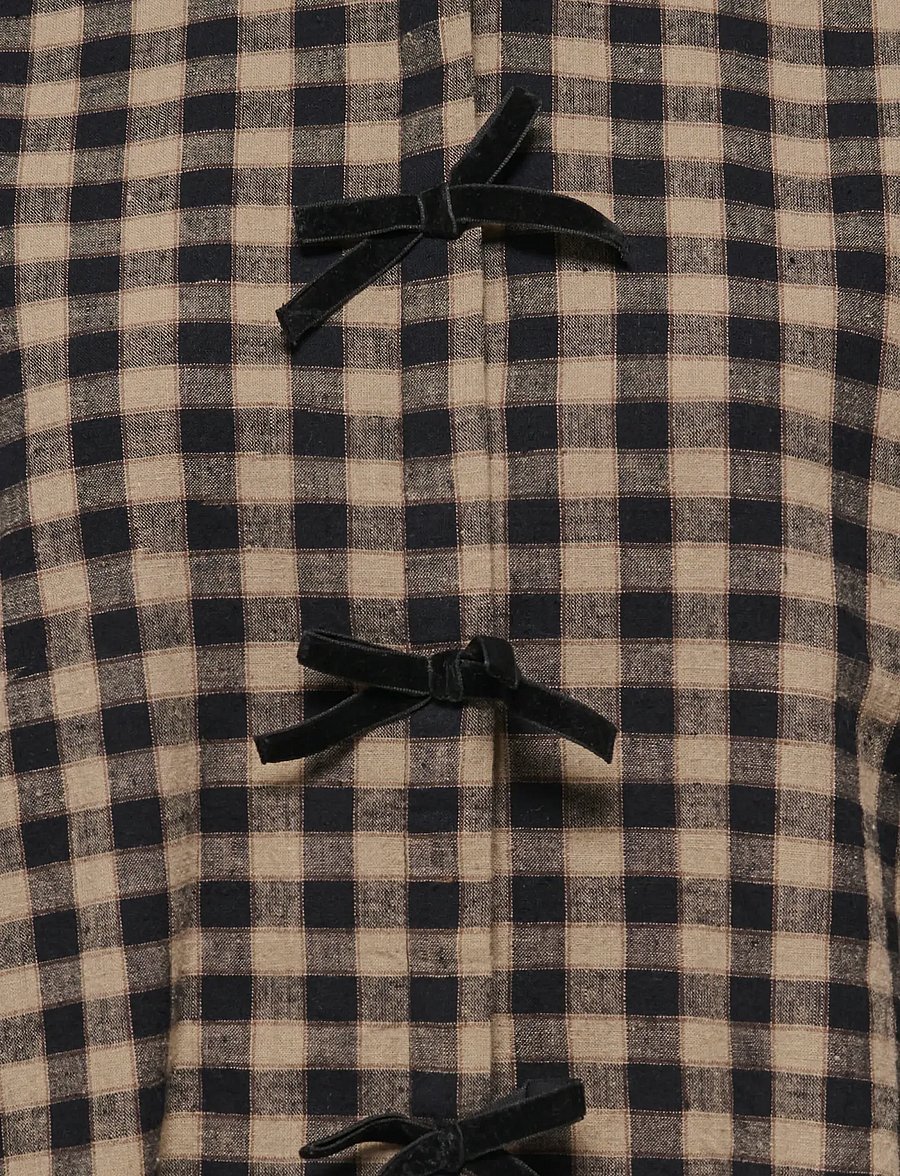 ONLY - ONLFRIDA CHECK BOW DETAIL SHIRT WVN EX - black - 2