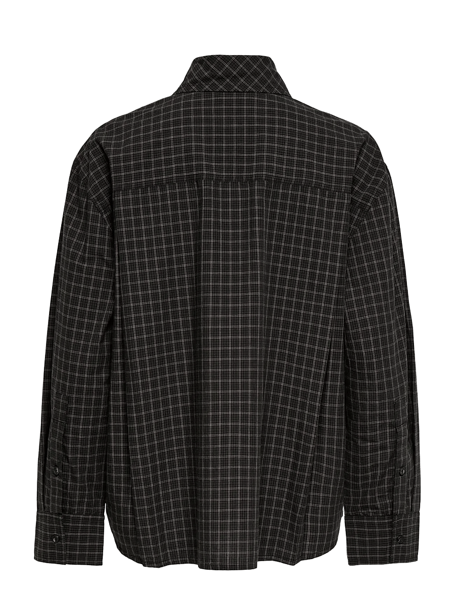 ONLY - ONLMAYA CHECK BOW SHIRT WVN EX - långärmade skjortor - black - 1