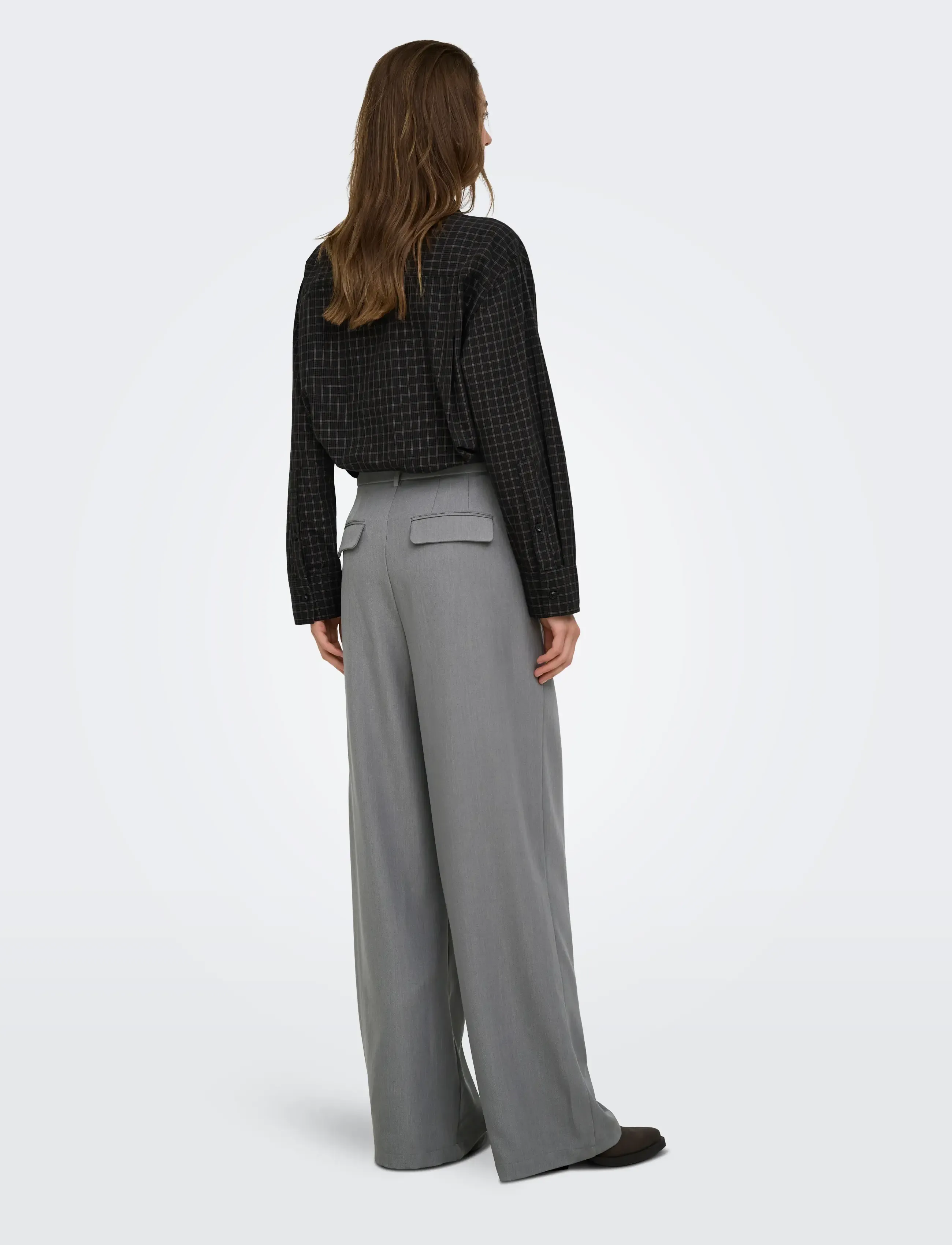 ONLY - ONLMAYA CHECK BOW SHIRT WVN EX - långärmade skjortor - black - 3