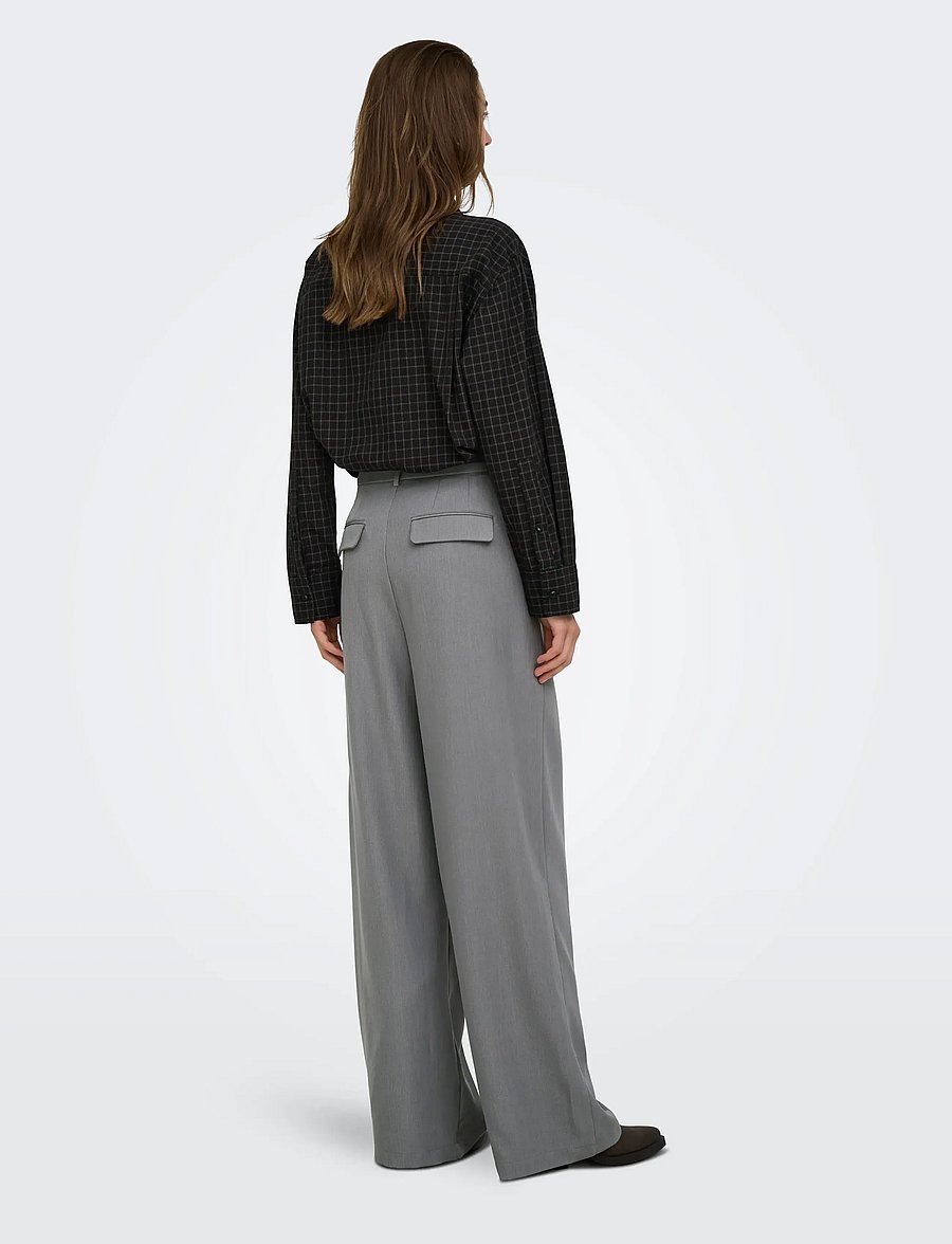 ONLY - ONLMAYA CHECK BOW SHIRT WVN EX - långärmade skjortor - black - 3